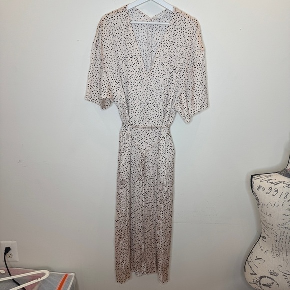 Vince Printed Plisse Satin Midi Dress Size XL - Picture 4 of 10